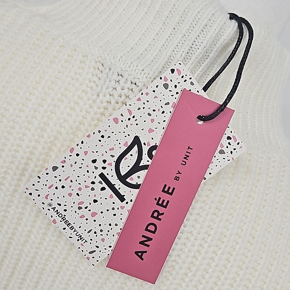 Andree By Unit Womens Color Block Purple/Gray/Ivory Knit Sweater SzXS  NWT - Picture 8 of 11